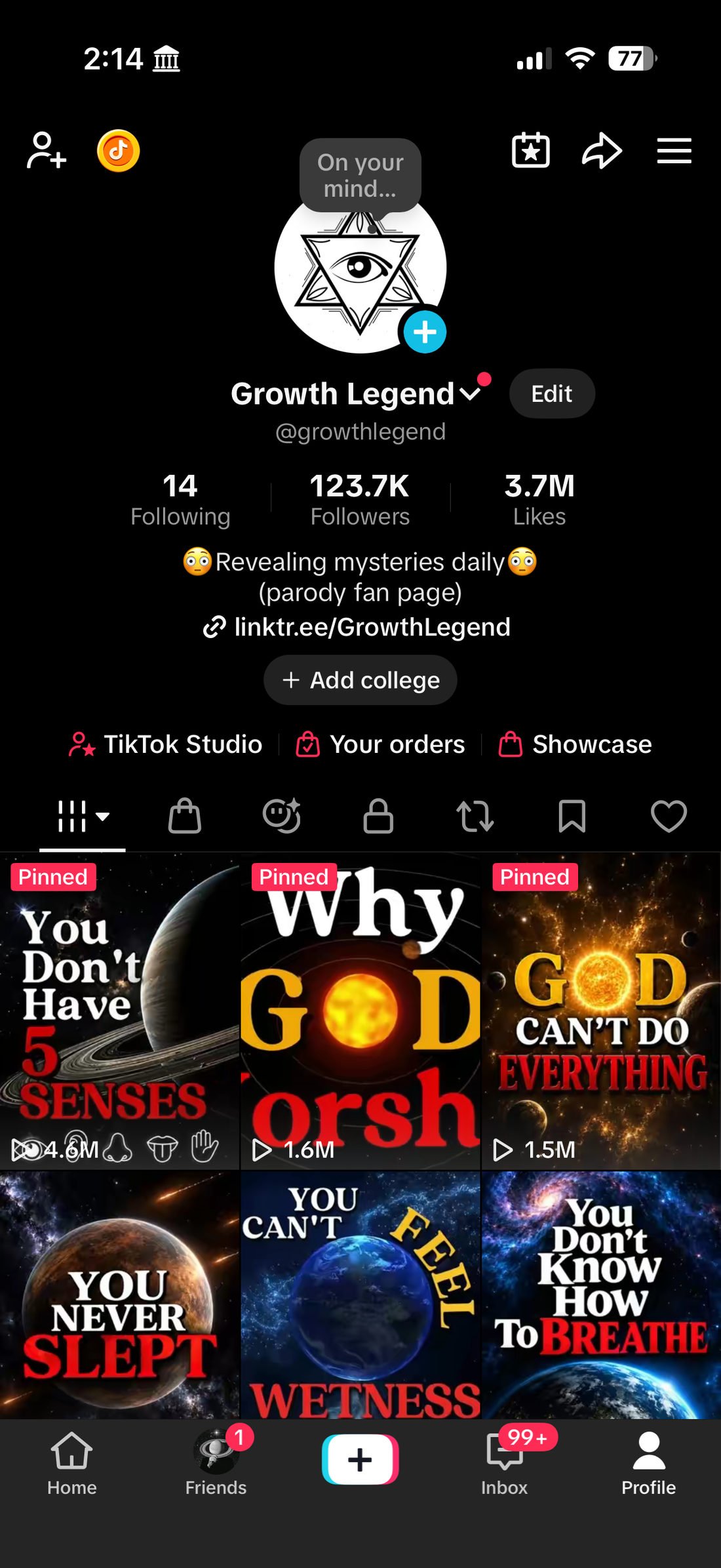 Profile on September 11, 2026, showing 123.7K followers after the current revival.